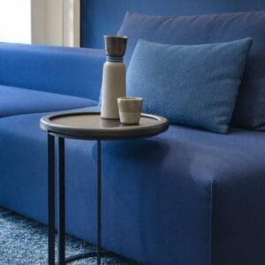 Qliv To Be Served Bijzettafel Zwart Eiken Diameter 40cm