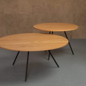 Metaform DP Salontafel Eiken Set Van 2 Diameter 60 & 80cm
