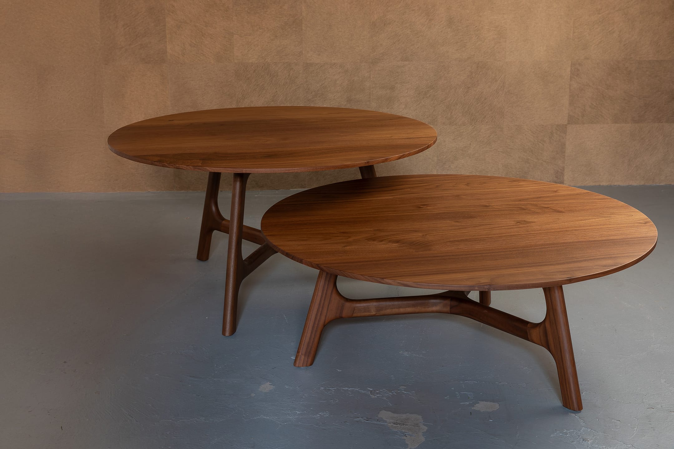 Nomeu Set Salontafels Massief Walnoot Lak